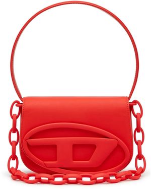 DIESEL 1dr レザーショルダーバッグ - レッド