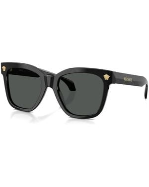 Versace Medallion Square-Frame Sunglasses - Grey