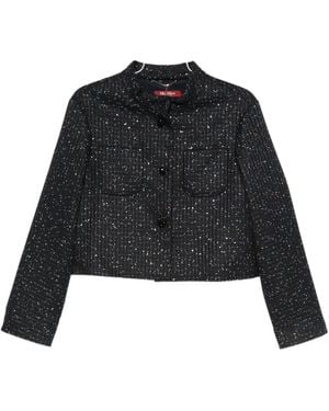 Max Mara Sequin-Embellished Jacket - Black