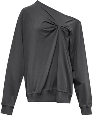 Hache Top de manga larga con diseño retorcido - Gris