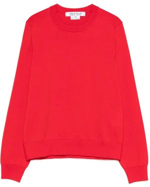 Comme des Garçons Ribbed Crewneck Sweater - Red