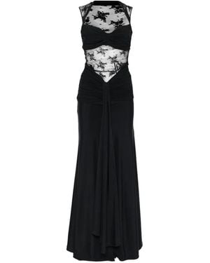 Babylon Sleeveless Lace-Detail Maxi Dress - Black