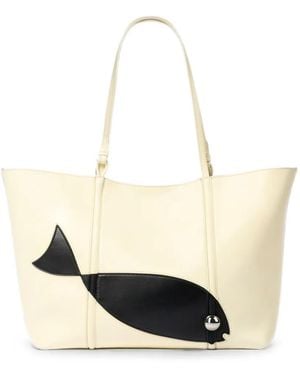 Jacquemus Le Marino Fish-Patch Tote Bag - White