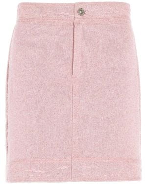 Barrie Contrast-Stitch Mini Skirt - Pink