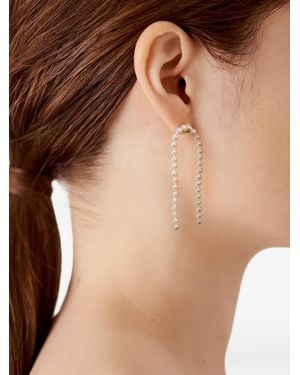 Shihara Node Circle-Shaped Matte Stud - Brown