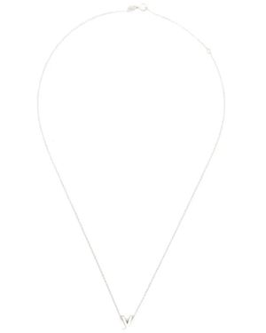 Le Gramme Collier À Pendentif À Design D'Initiale - White