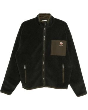 Bally Crest-Motif Zip-Up Sweatshirt - Black