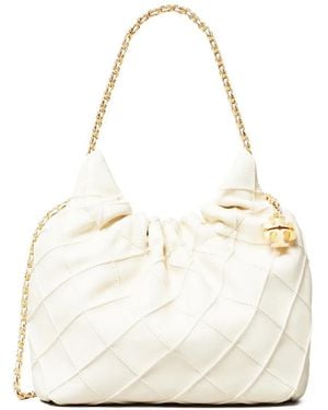 Tory Burch Bolso De Hombro Fleming Soft Mini - Blanco