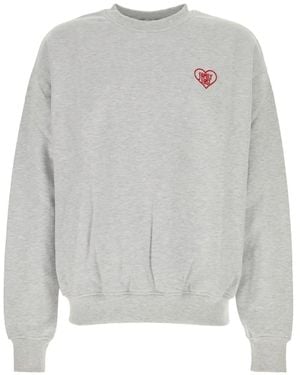 FAMILY FIRST Felpa Girocollo Con Ricamo Cuore - Grigio