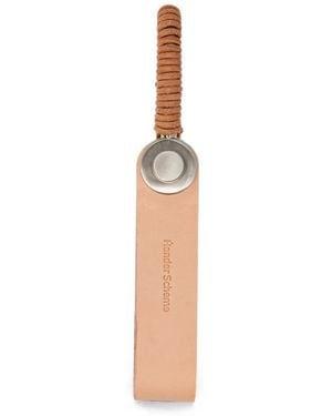 Hender Scheme Logo-Debossed Leather Keyring - White