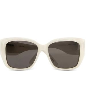 Balenciaga Rectangle Branded Sunglasses - White