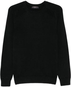 Jeordie's Raglan-Sleeve Crew-Neck Jumper - Black