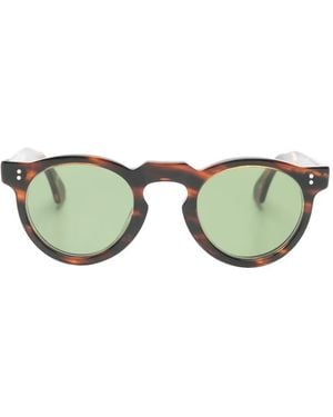 Lesca Coda Round-Frame Sunglasses - Green