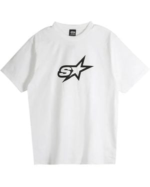 Stussy Star-Motif T-Shirt - White