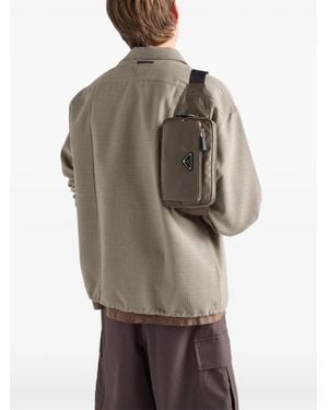 Prada Sac Banane En Cuir Saffiano - Gris