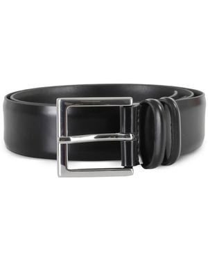 Orciani Square-Buckle Leather Belt - Black