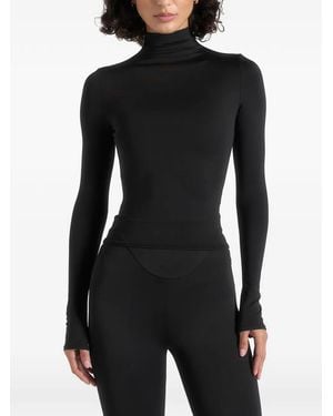 Manière De Voir Tp001 Half-Neck Long-Sleeved Top - Black