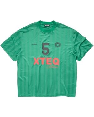 Han Kjobenhavn T-Shirt Rayé À Logo Imprimé - Vert