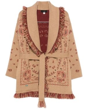 Alanui Bandana Print Cardigan - Brown
