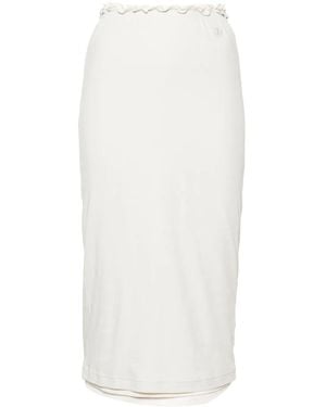 Jil Sander Gonna Midi A Strati - Bianco