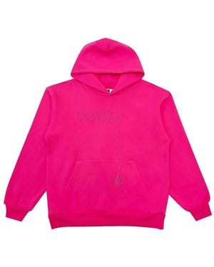 Sp5der Hoodie À Ornements Strassés - Rose
