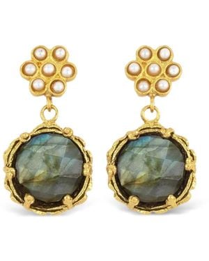Ottoman Hands Estatira Labradorite Earrings - Metallic