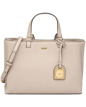 DKNY Leren Shopper - Naturel