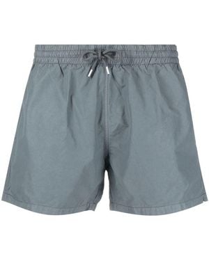 Boglioli Drawstring-Waistband Cotton Swim Shorts - Blue