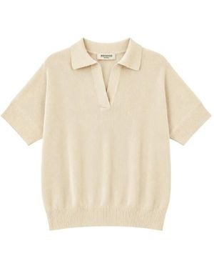 Weekend by Maxmara Short-Sleeve Polo Sweater - Natural
