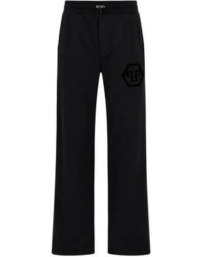 Philipp Plein Hexagon Logo-Patch Track Pants - Black