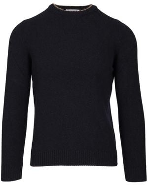 Al Duca d'Aosta Ribbed-Trim Crew-Neck Jumper - Blue
