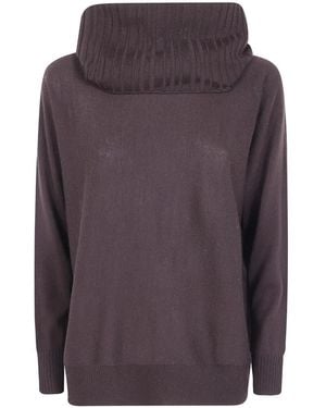 D.exterior Ribbed-Knit Roll-Neck Jumper - Purple