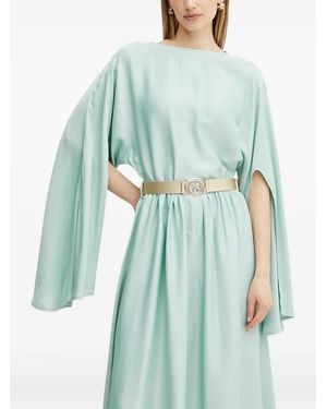 Guess Cape-Sleeve Belted Midi Dress - Blue