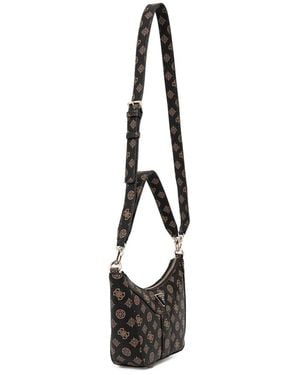 Guess Borsa A Tracolla Con Placca Logo - Bianco
