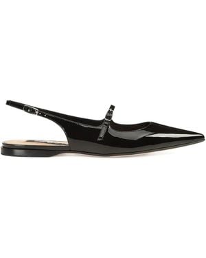 Sergio Rossi Leather Ballet Flats - Black
