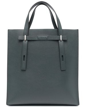 Furla Man Giove Leather Tote Bag - Black