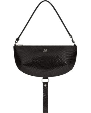 Courreges Holy Eclipse Leather Shoulder Bag - Black