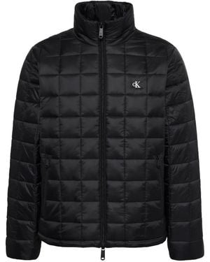 Calvin Klein Quilted Logo-Print Jacket - Black
