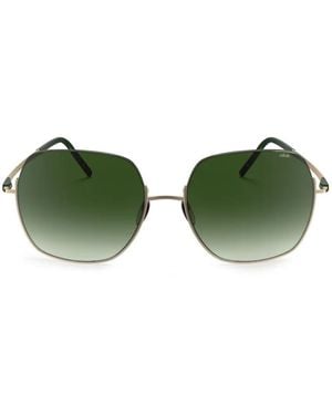 Silhouette Dynamic Dawn Geometric-Frame Sunglasses - Green