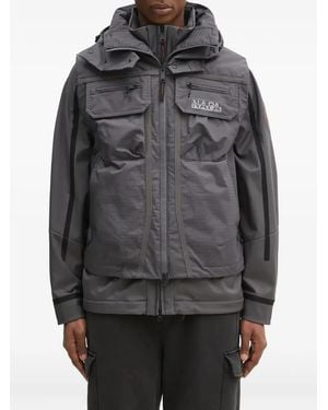 Napapijri Logo-Print Layered Jacket - Gray
