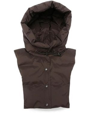 Yves Salomon Sudadera Acolchada Con Capucha Y Cordones - Marrón