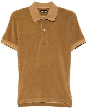 Tom Ford Cotton-Blended Polo Shirt - Brown