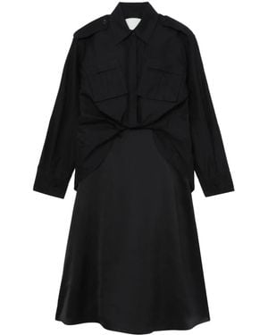 3.1 Phillip Lim Gedrapeerde Blousejurk - Zwart
