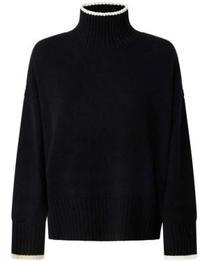 Pinko Rollkragenpullover Mit Kontrastbesatz - Schwarz