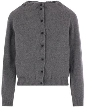 Ter Et Bantine Gathered Raglan-Sleeve Cardigan - Grey