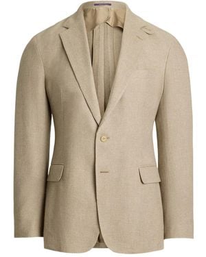 Ralph Lauren Strukturierter Blazer mit zwei Knöpfen - Natur