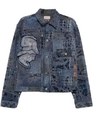 Kafeneo by TBF Giacca Con Design Patchwork - Blu