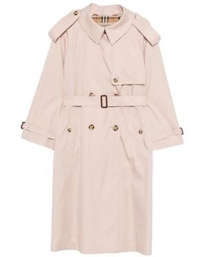 Burberry Belted Trench Coat - White