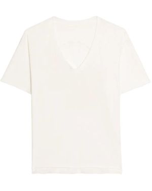 Zadig & Voltaire Tommer Lace-Skull V-Neck T-Shirt - White