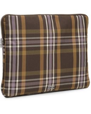 Bimba Y Lola Hunter Tartan Jacquard Laptop Sleeve - Brown